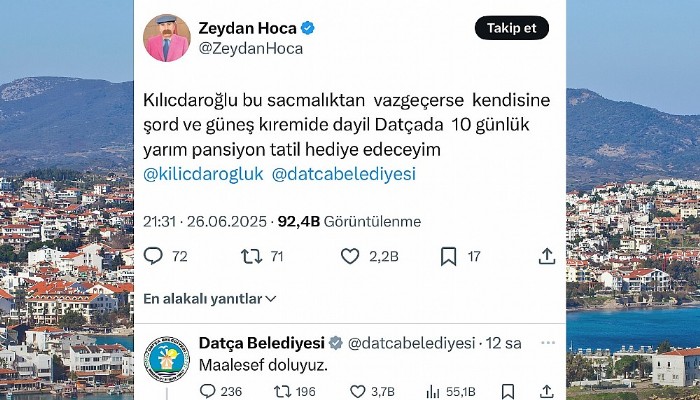 Datça Belediyesi “Maalesef Doluyuz” yanıtı verdi.