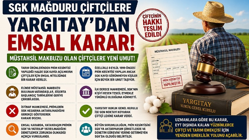Yargıtay’dan Tarım Bağ-Kur İçin Dikkat Çeken Karar: Müstahsil Makbuzları Yeniden Gündemde