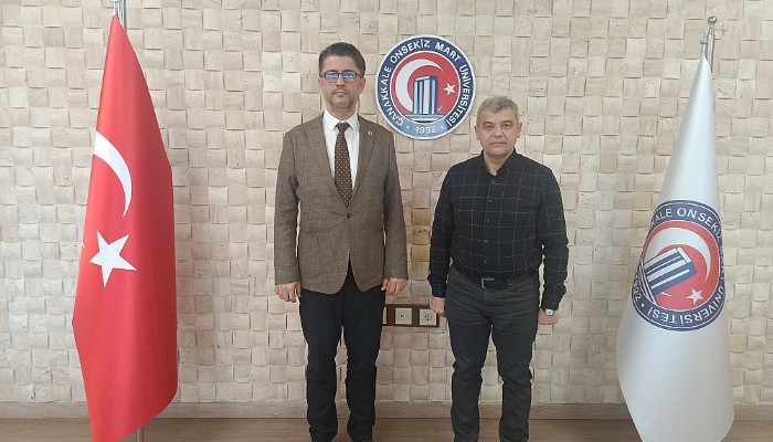 BAYRAMİÇ AK PARTİ İLÇE BAŞKANI ATA ÇETİN, ÇOMÜ REKTÖRÜ PROF. DR. R. CÜNEYT ERENOĞLU’NA ZİYARETTE BULUNDU
