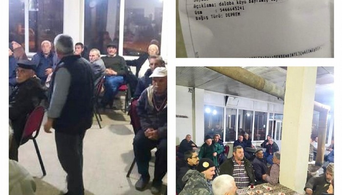 Daloba Köyü Halkı Depremzedeler için topladığı ücreti