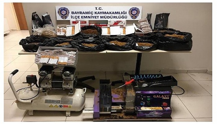 Bayramiç'te Sigara İmalathanesine Çevrilen Eve Polis Baskını