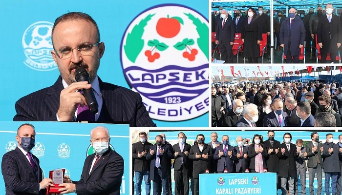Bülent Turan, Lapseki Belediyesi Kapalı Pazar Yerinin temel atma törenine katıldı.