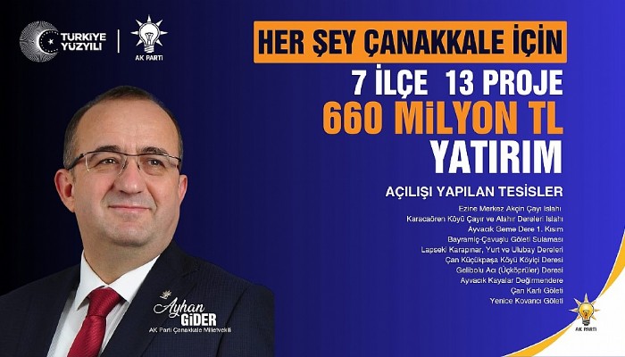 Çanakkale’ye 660 Milyonluk Yatırım