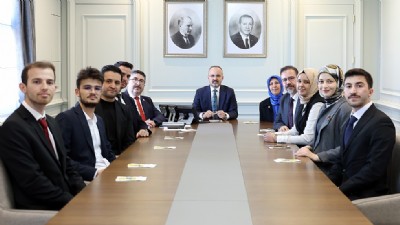 BÜLENT TURAN, HUDER HEYETİNİ BAKANLIKTA AĞIRLADI